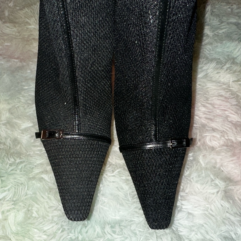 New SAINT LAURENT Aston Pointed Toe Sock Bootie In Black Size 38 - Picture 6 of 9